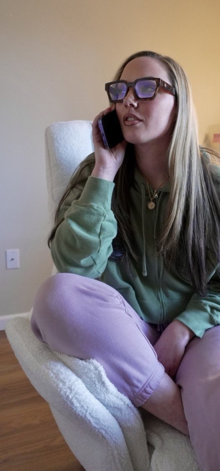 Lauren Wilson on a phone call